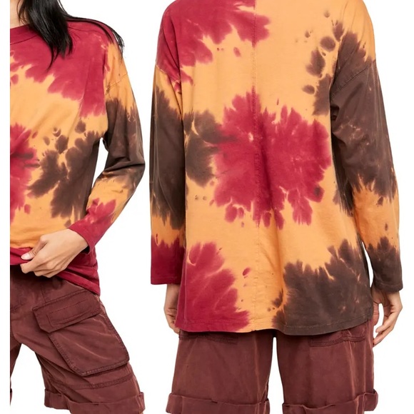 Free People tie dye long sleeve t-shirt NWT - Picture 2 of 6